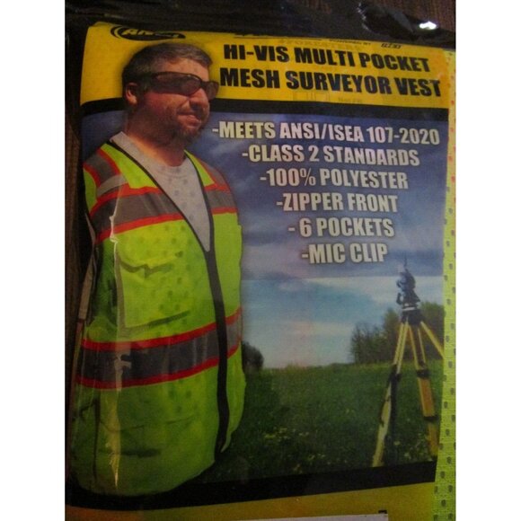 Forester Hi-Vis Class 2 Mesh Safety Vest Multi Pocket Surveyor Vest Mic Clip Med - Picture 4 of 6